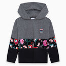 Floral Print Hoodie - Grey