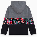 Floral Print Hoodie - Grey