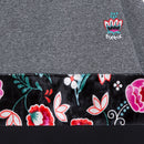 Floral Print Hoodie - Grey