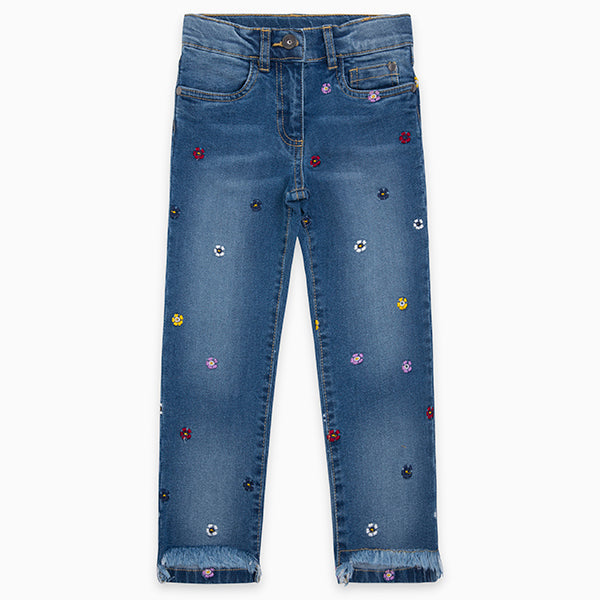 Jeans With Flowers - Blue
