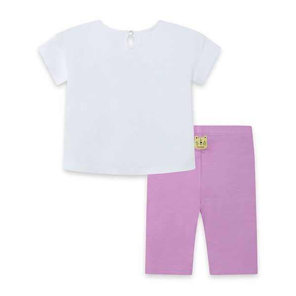 Jersey T-shirt And Capri Leggings - Pink