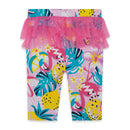 Jersey And Tulle Capri Leggings - Pink