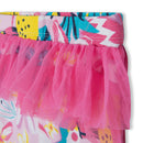 Jersey And Tulle Capri Leggings - Pink