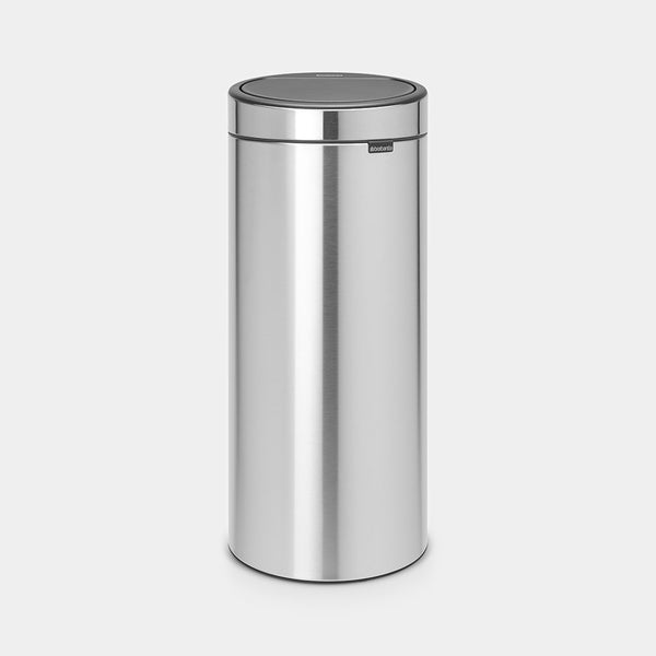 30 Litre Touch Bin Matt Steel