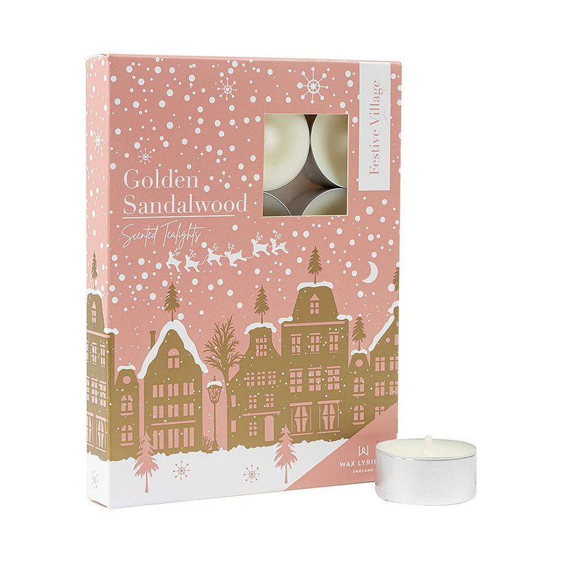 Set Of 12 Tealights - Golden Sandalwood