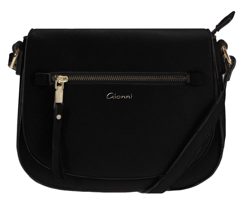 Lille Front Zip Saddle Bag - Black
