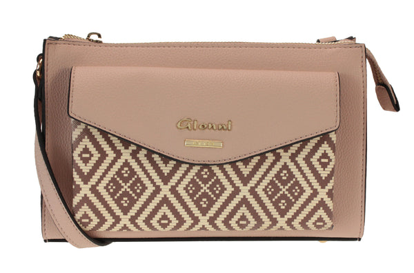 Dagari Front Print Pocket Crossbody - Natural
