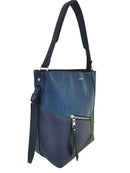 Large Bucket Shoulder Bag - Navy