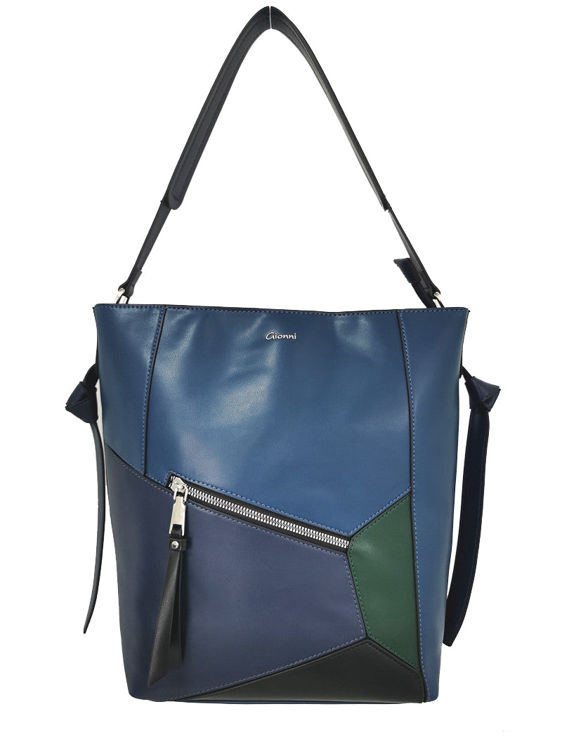 Large Bucket Shoulder Bag - Navy