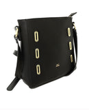 Eyelet Detailed Crossbody Bag - Black