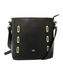 Eyelet Detailed Crossbody Bag - Black