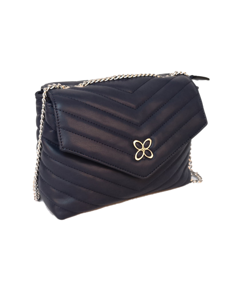 Gardenia Chain Strap Shoulder - Navy
