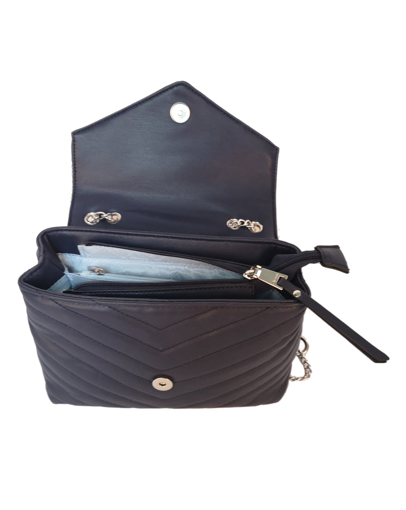 Gardenia Chain Strap Shoulder - Navy
