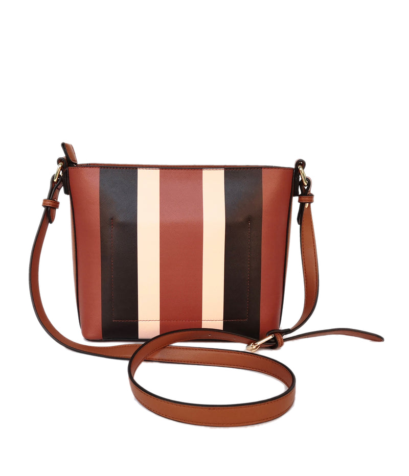 Printed Stripes Bag - Tan