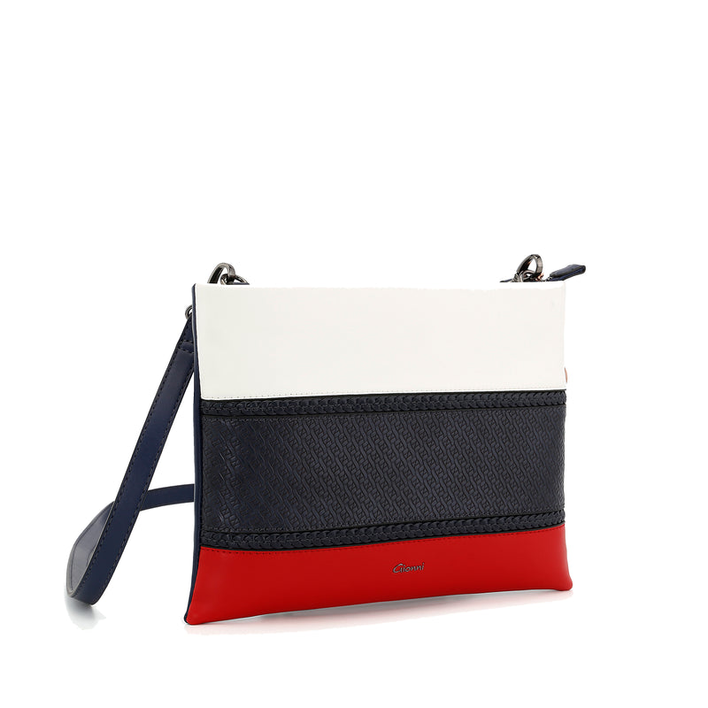 Hibiscus Stripe X-body/Clutch - Grey