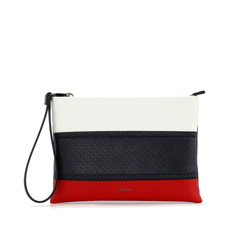 Hibiscus Stripe X-body/Clutch - Grey