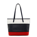 Hibiscus Large Striped Shoulder Bag - Navy