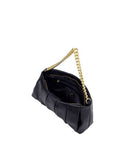 Perla Pleated Chain Crossbody - Black