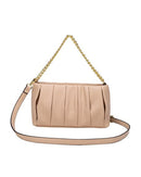 Perla Pleated Chain Crossbody - Nude
