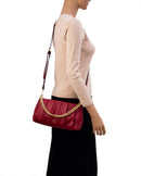 Perla Pleated Chain Crossbody - Red