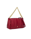 Perla Pleated Chain Crossbody - Red