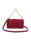 Perla Pleated Chain Crossbody - Red