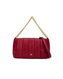 Perla Pleated Chain Crossbody - Red