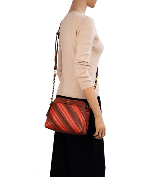 Celestine Colour Quilted Crossbody Bag - Tan