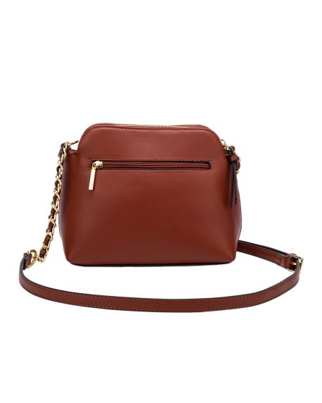 Celestine Colour Quilted Crossbody Bag - Tan