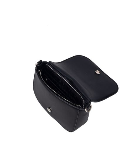 Pessa Houndstooth Saddle Bag - Black