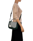 Pessa Houndstooth Saddle Bag - Green