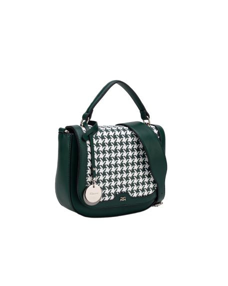 Pessa Houndstooth Saddle Bag - Green