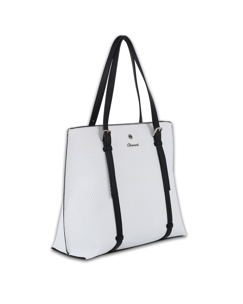 Gionni Sanibel Pressed Effect Tote - White