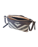 Lavender Double Gusset Crossbody - Navy