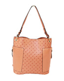 Valerian Embossed Hobo - Peach