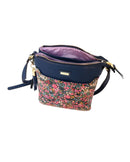Lilac Coated Canvas Crossbody - Navy