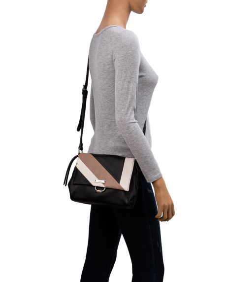 Sirin Colour Block Soft Flapover - Black