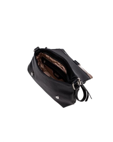 Sirin Colour Block Soft Flapover - Black