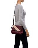 Sirin Colour Block Soft Flapover - Burgundy