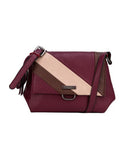 Sirin Colour Block Soft Flapover - Burgundy