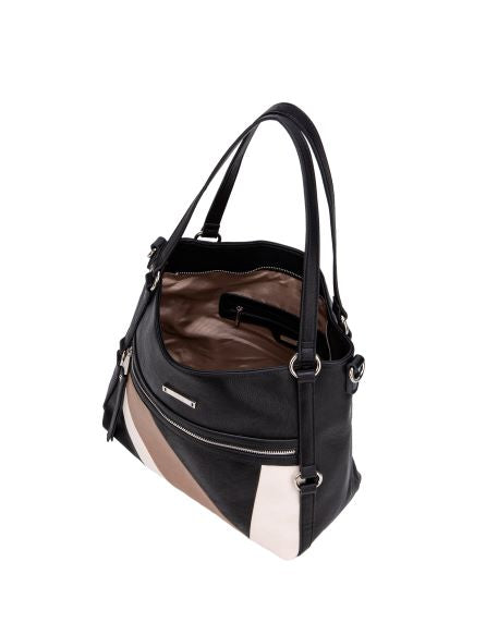 Sirin Double Handle Shoulder Bag - Black