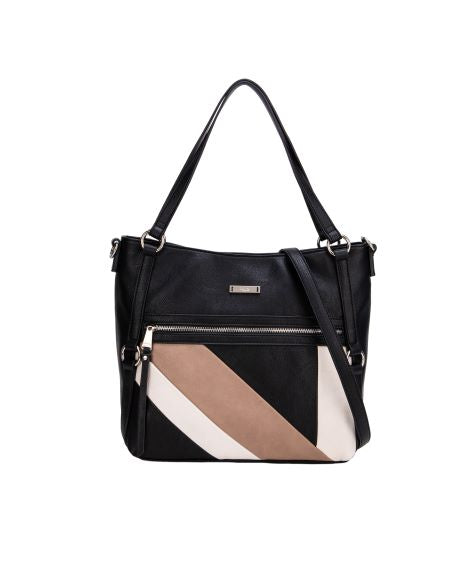 Sirin Double Handle Shoulder Bag - Black