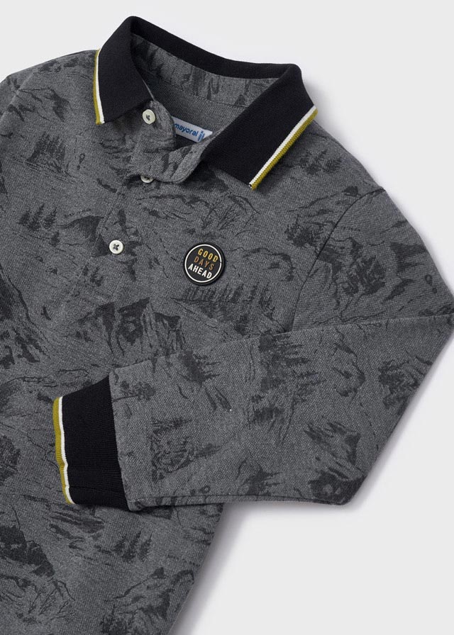 L/s Printed Polo - Fossil
