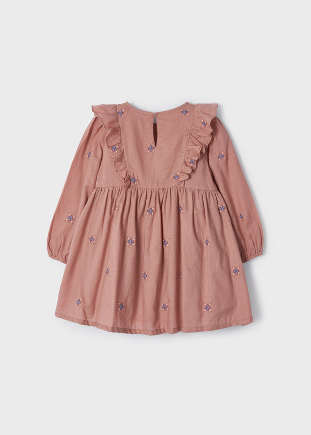 Embroidered Dress - Nude