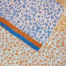 Fur Print Pleated Scarf - Camel