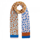 Fur Print Pleated Scarf - Camel