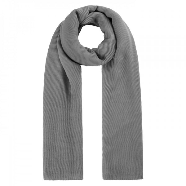 Solid Pleated Scarf - Grey