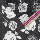Twill Roses Scarf - Black