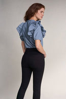 Secret Glamour Push In Crop Jean - Black