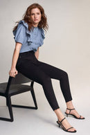 Secret Glamour Push In Crop Jean - Black